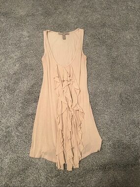 Tan tank top with ruffle details